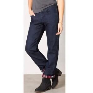 Prana Women’s Flannel Lined Boyfriend Pants Size 4/27 Charcoal Gray W4BOYJ315